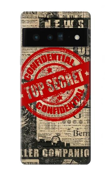 W3937 Text Top Secret Art Vintage Hard Case and Leather Flip Case For Google Pixel 6 Pro