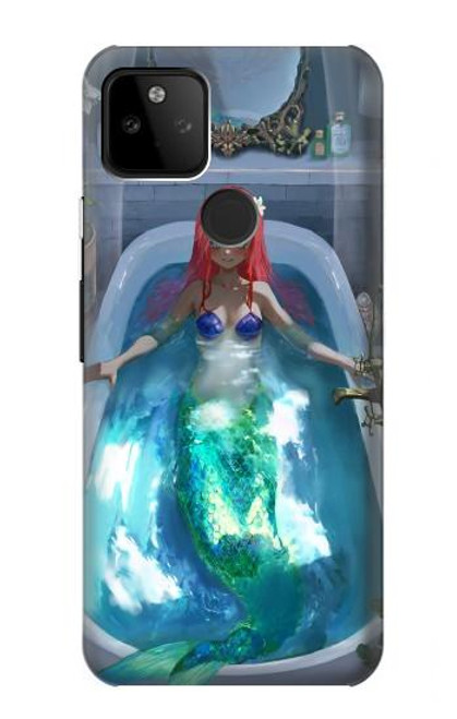 W3912 Cute Little Mermaid Aqua Spa Hard Case and Leather Flip Case For Google Pixel 5A 5G