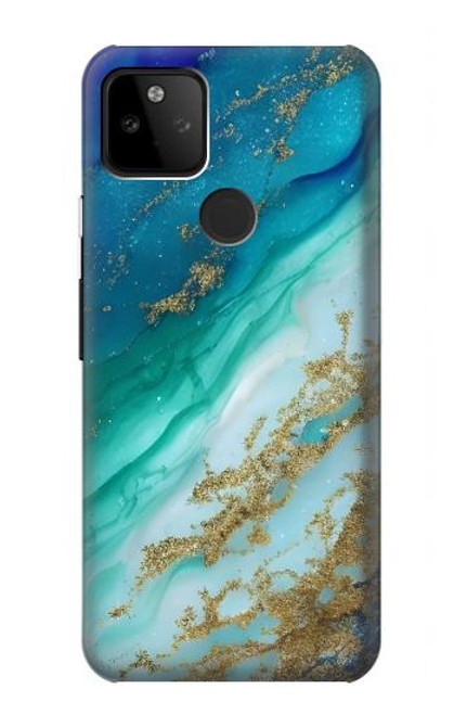 W3920 Abstract Ocean Blue Color Mixed Emerald Hard Case and Leather Flip Case For Google Pixel 5A 5G