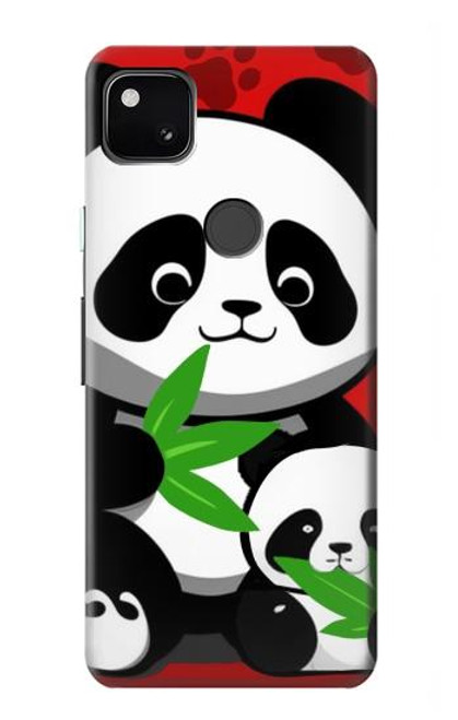 W3929 Cute Panda Eating Bamboo Hard Case and Leather Flip Case For Google Pixel 4a