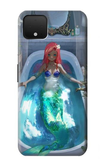 W3912 Cute Little Mermaid Aqua Spa Hard Case and Leather Flip Case For Google Pixel 4