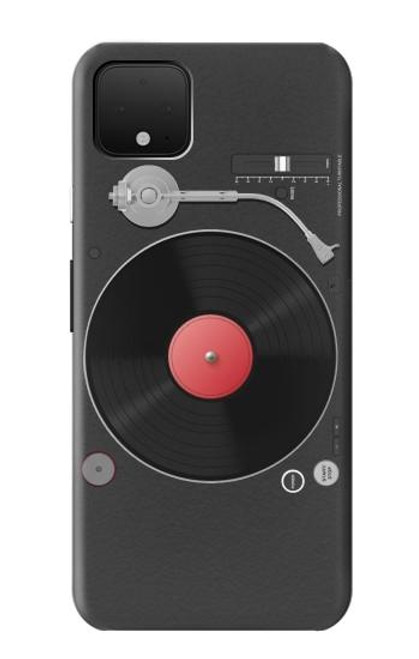 W3952 Turntable Vinyl Record Player Graphic Hard Case and Leather Flip Case For Google Pixel 4