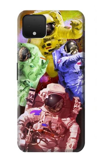 W3914 Colorful Nebula Astronaut Suit Galaxy Hard Case and Leather Flip Case For Google Pixel 4 XL