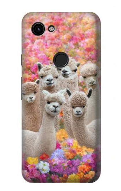 W3916 Alpaca Family Baby Alpaca Hard Case and Leather Flip Case For Google Pixel 3a