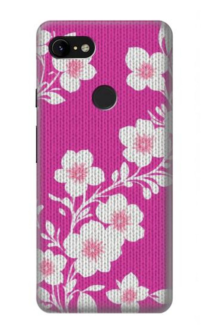 W3924 Cherry Blossom Pink Background Hard Case and Leather Flip Case For Google Pixel 3 XL