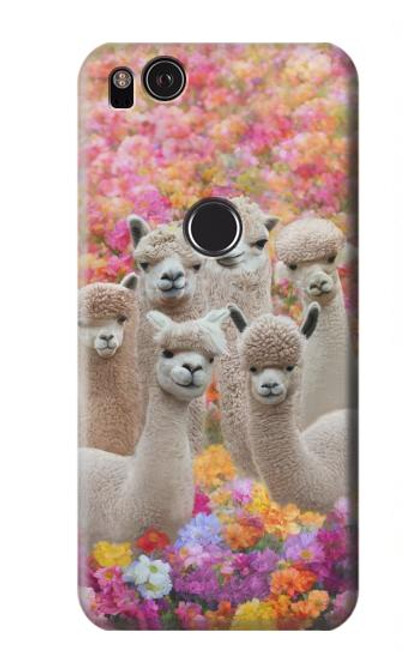 W3916 Alpaca Family Baby Alpaca Hard Case and Leather Flip Case For Google Pixel 2