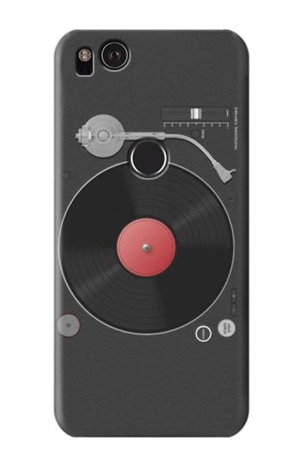 W3952 Turntable Vinyl Record Player Graphic Hard Case and Leather Flip Case For Google Pixel 2