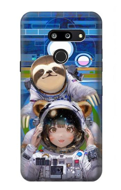 W3915 Raccoon Girl Baby Sloth Astronaut Suit Hard Case and Leather Flip Case For LG G8 ThinQ