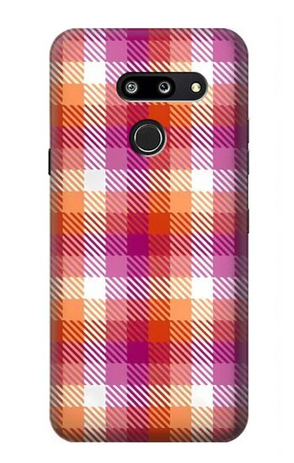 W3941 LGBT Lesbian Pride Flag Plaid Hard Case and Leather Flip Case For LG G8 ThinQ