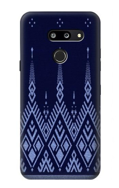 W3950 Textile Thai Blue Pattern Hard Case and Leather Flip Case For LG G8 ThinQ