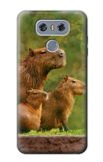 W3917 Capybara Family Giant Guinea Pig Hard Case and Leather Flip Case For LG G6