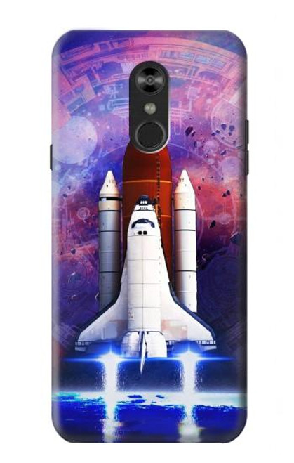 W3913 Colorful Nebula Space Shuttle Hard Case and Leather Flip Case For LG Q Stylo 4, LG Q Stylus