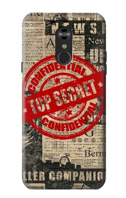 W3937 Text Top Secret Art Vintage Hard Case and Leather Flip Case For LG Q Stylo 4, LG Q Stylus