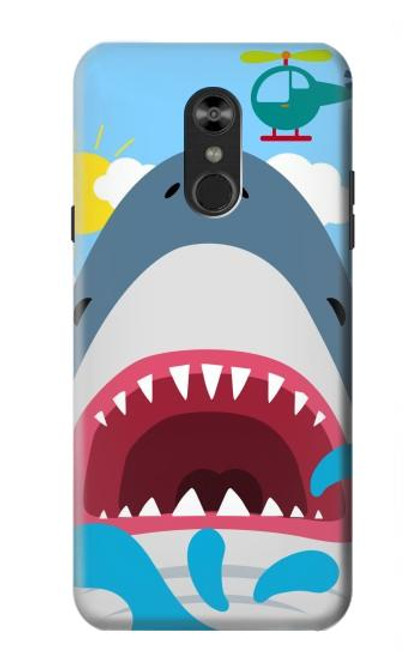 W3947 Shark Helicopter Cartoon Hard Case and Leather Flip Case For LG Q Stylo 4, LG Q Stylus