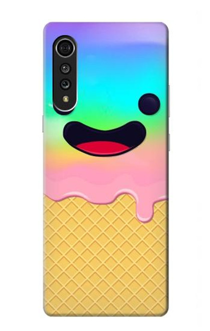 W3939 Ice Cream Cute Smile Hard Case and Leather Flip Case For LG Velvet