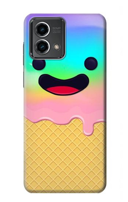 W3939 Ice Cream Cute Smile Hard Case and Leather Flip Case For Motorola Moto G Stylus 5G (2023)