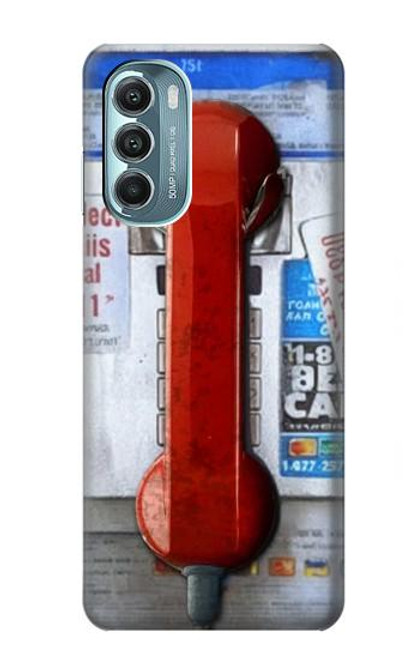 W3925 Collage Vintage Pay Phone Hard Case and Leather Flip Case For Motorola Moto G Stylus 5G (2022)