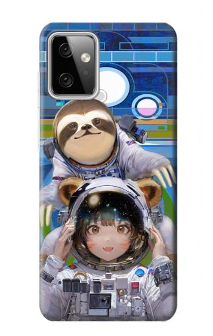 W3915 Raccoon Girl Baby Sloth Astronaut Suit Hard Case and Leather Flip Case For Motorola Moto G Power (2023) 5G