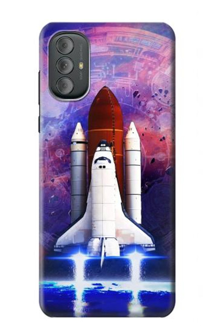 W3913 Colorful Nebula Space Shuttle Hard Case and Leather Flip Case For Motorola Moto G Power 2022, G Play 2023