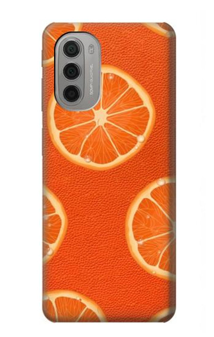 W3946 Seamless Orange Pattern Hard Case and Leather Flip Case For Motorola Moto G51 5G