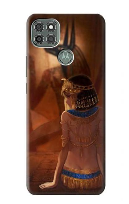 W3919 Egyptian Queen Cleopatra Anubis Hard Case and Leather Flip Case For Motorola Moto G9 Power