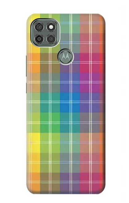 W3942 LGBTQ Rainbow Plaid Tartan Hard Case and Leather Flip Case For Motorola Moto G9 Power