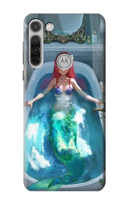 W3911 Cute Little Mermaid Aqua Spa Hard Case and Leather Flip Case For Motorola Moto G8