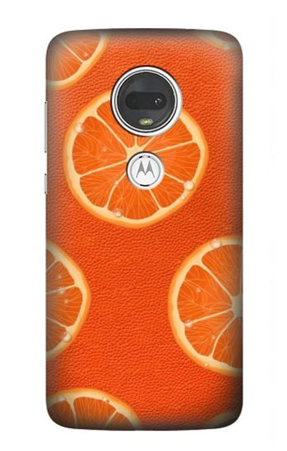 W3946 Seamless Orange Pattern Hard Case and Leather Flip Case For Motorola Moto G7, Moto G7 Plus