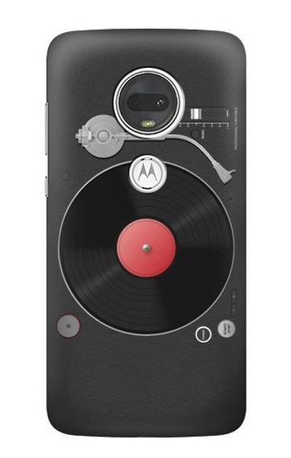 W3952 Turntable Vinyl Record Player Graphic Hard Case and Leather Flip Case For Motorola Moto G7, Moto G7 Plus