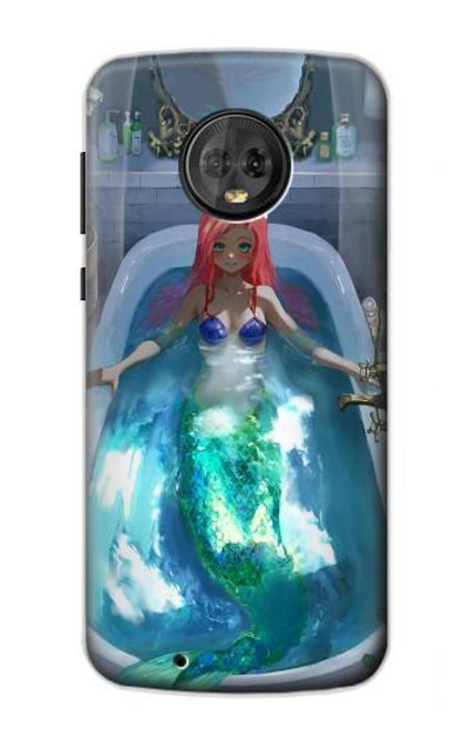 W3912 Cute Little Mermaid Aqua Spa Hard Case and Leather Flip Case For Motorola Moto G6