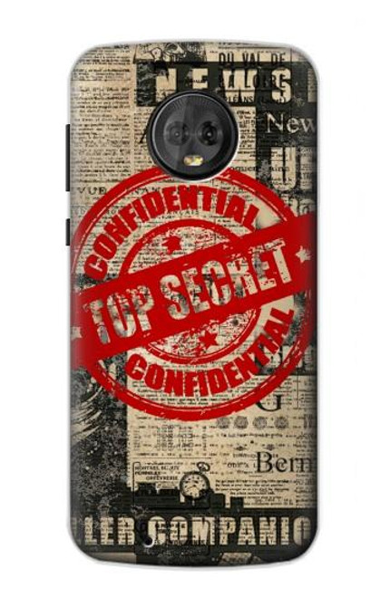 W3937 Text Top Secret Art Vintage Hard Case and Leather Flip Case For Motorola Moto G6