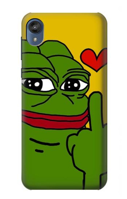 W3945 Pepe Love Middle Finger Hard Case and Leather Flip Case For Motorola Moto E6, Moto E (6th Gen)