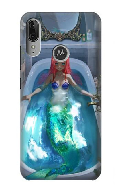 W3912 Cute Little Mermaid Aqua Spa Hard Case and Leather Flip Case For Motorola Moto E6 Plus, Moto E6s