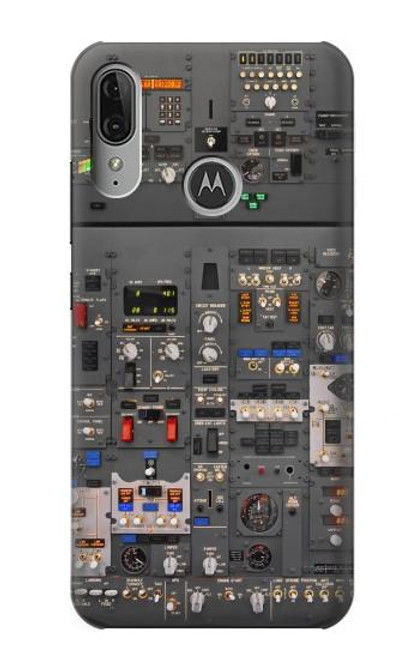 W3944 Overhead Panel Cockpit Hard Case and Leather Flip Case For Motorola Moto E6 Plus, Moto E6s