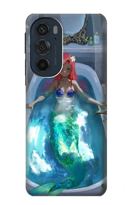 W3912 Cute Little Mermaid Aqua Spa Hard Case and Leather Flip Case For Motorola Edge 30 Pro