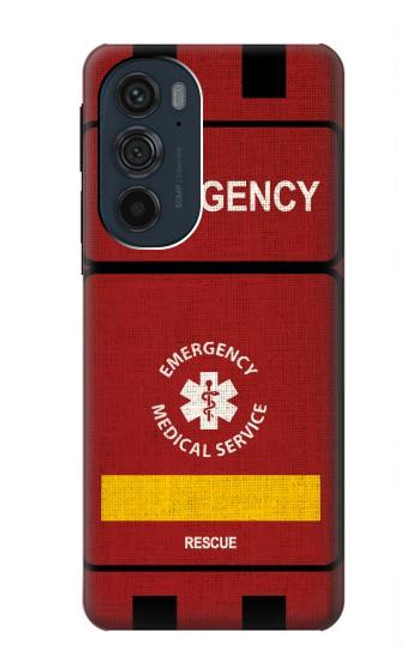 W3957 Emergency Medical Service Hard Case and Leather Flip Case For Motorola Edge 30 Pro