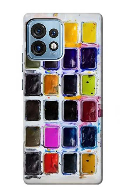 W3956 Watercolor Palette Box Graphic Hard Case and Leather Flip Case For Motorola Edge+ (2023), X40, X40 Pro, Edge 40 Pro