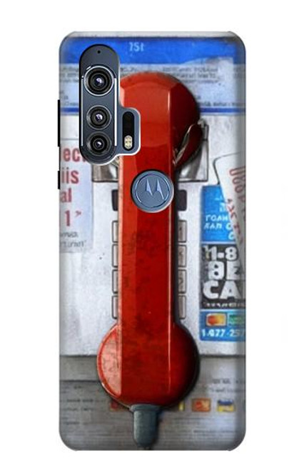 W3925 Collage Vintage Pay Phone Hard Case and Leather Flip Case For Motorola Edge+