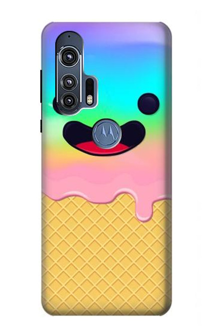 W3939 Ice Cream Cute Smile Hard Case and Leather Flip Case For Motorola Edge+