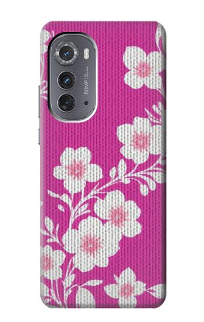 W3924 Cherry Blossom Pink Background Hard Case and Leather Flip Case For Motorola Edge (2022)
