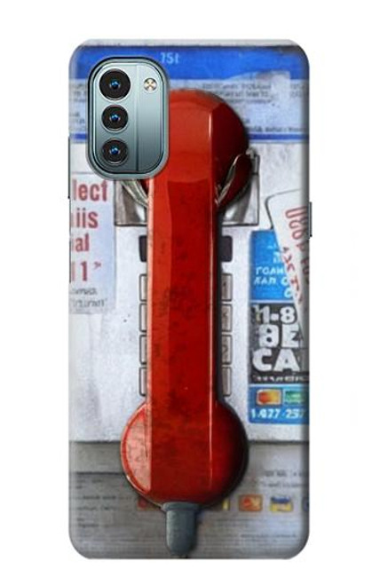 W3925 Collage Vintage Pay Phone Hard Case and Leather Flip Case For Nokia G11, G21