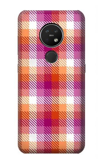 W3941 LGBT Lesbian Pride Flag Plaid Hard Case and Leather Flip Case For Nokia 7.2