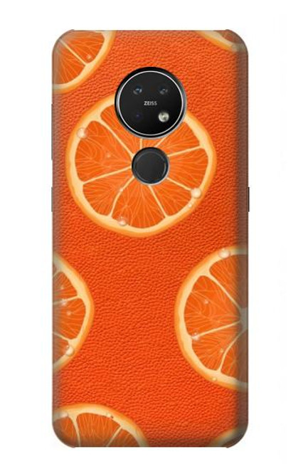 W3946 Seamless Orange Pattern Hard Case and Leather Flip Case For Nokia 7.2
