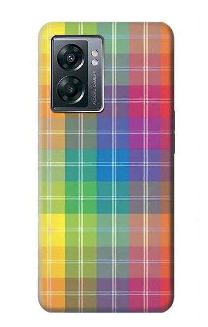W3942 LGBTQ Rainbow Plaid Tartan Hard Case and Leather Flip Case For OnePlus Nord N300