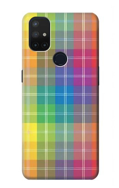 W3942 LGBTQ Rainbow Plaid Tartan Hard Case and Leather Flip Case For OnePlus Nord N10 5G