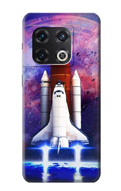 W3913 Colorful Nebula Space Shuttle Hard Case and Leather Flip Case For OnePlus 10 Pro