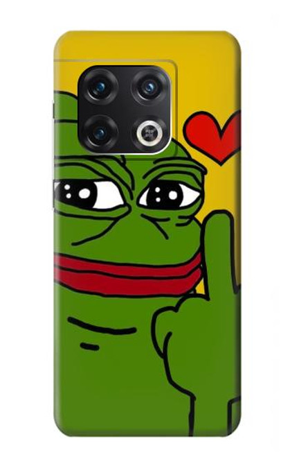W3945 Pepe Love Middle Finger Hard Case and Leather Flip Case For OnePlus 10 Pro