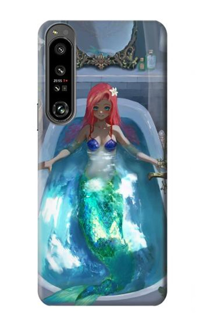 W3912 Cute Little Mermaid Aqua Spa Hard Case and Leather Flip Case For Sony Xperia 1 IV