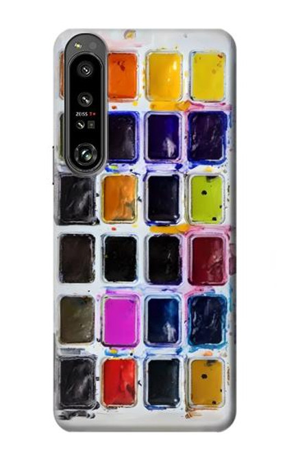 W3956 Watercolor Palette Box Graphic Hard Case and Leather Flip Case For Sony Xperia 1 IV