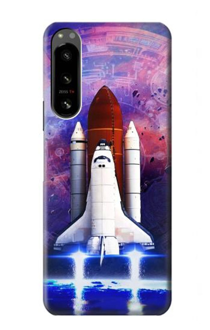 W3913 Colorful Nebula Space Shuttle Hard Case and Leather Flip Case For Sony Xperia 5 IV